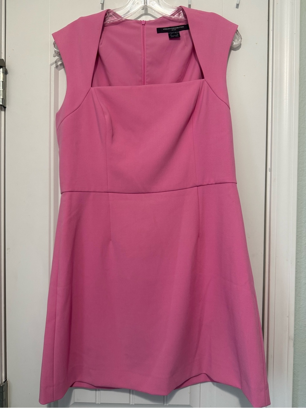 French Connection Pink Cap-Sleeve Fit & Flare Mini Dress